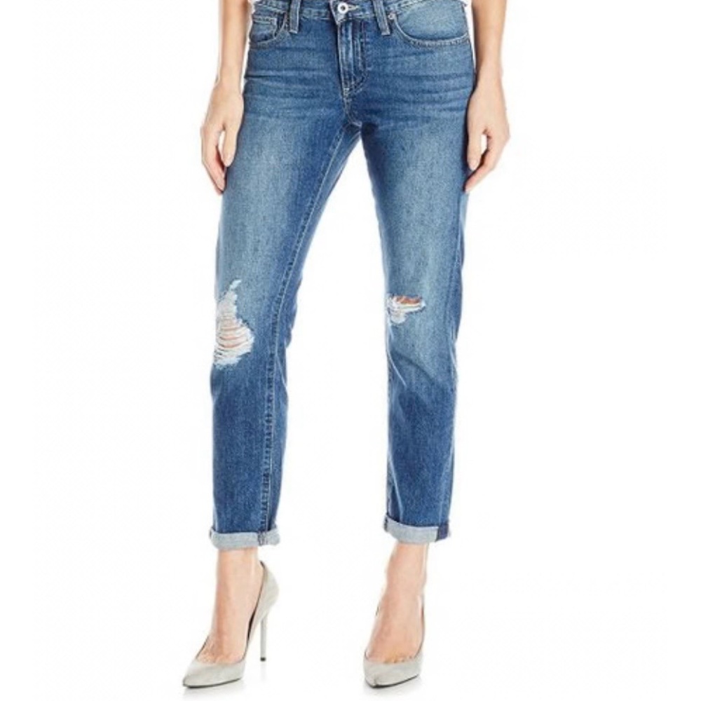 Lucky Brand Jeans Women's 28 Blue Sienna Slim Boyfriend Distressed LIKE NEW!
